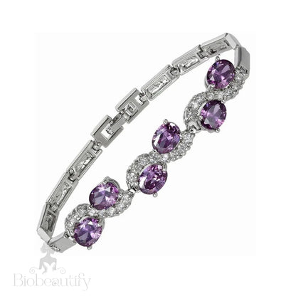 Mila Purple Zirconia Wedding Bracelet