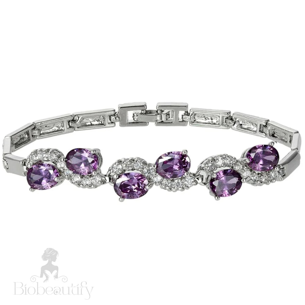 Mila Purple Zirconia Wedding Bracelet