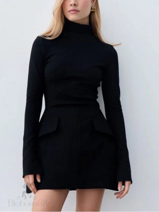 Mila Sweater Dress Black / L