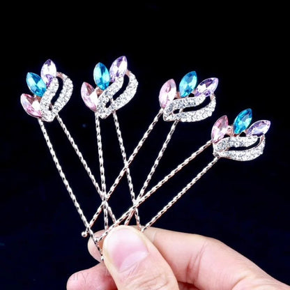 Miley Rose Gold Crystal Hair Pins Set Of 4