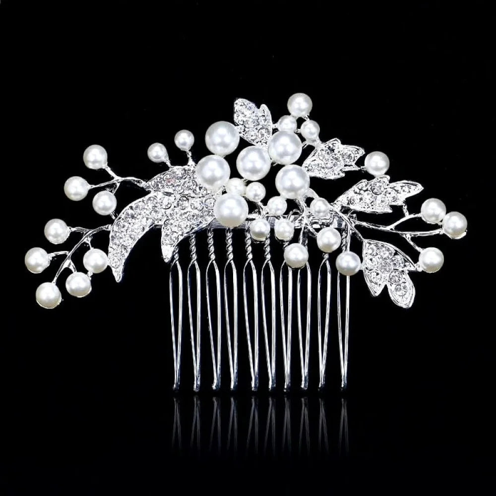 Millie Pearl Bridal Hair Comb Gold Silver Options