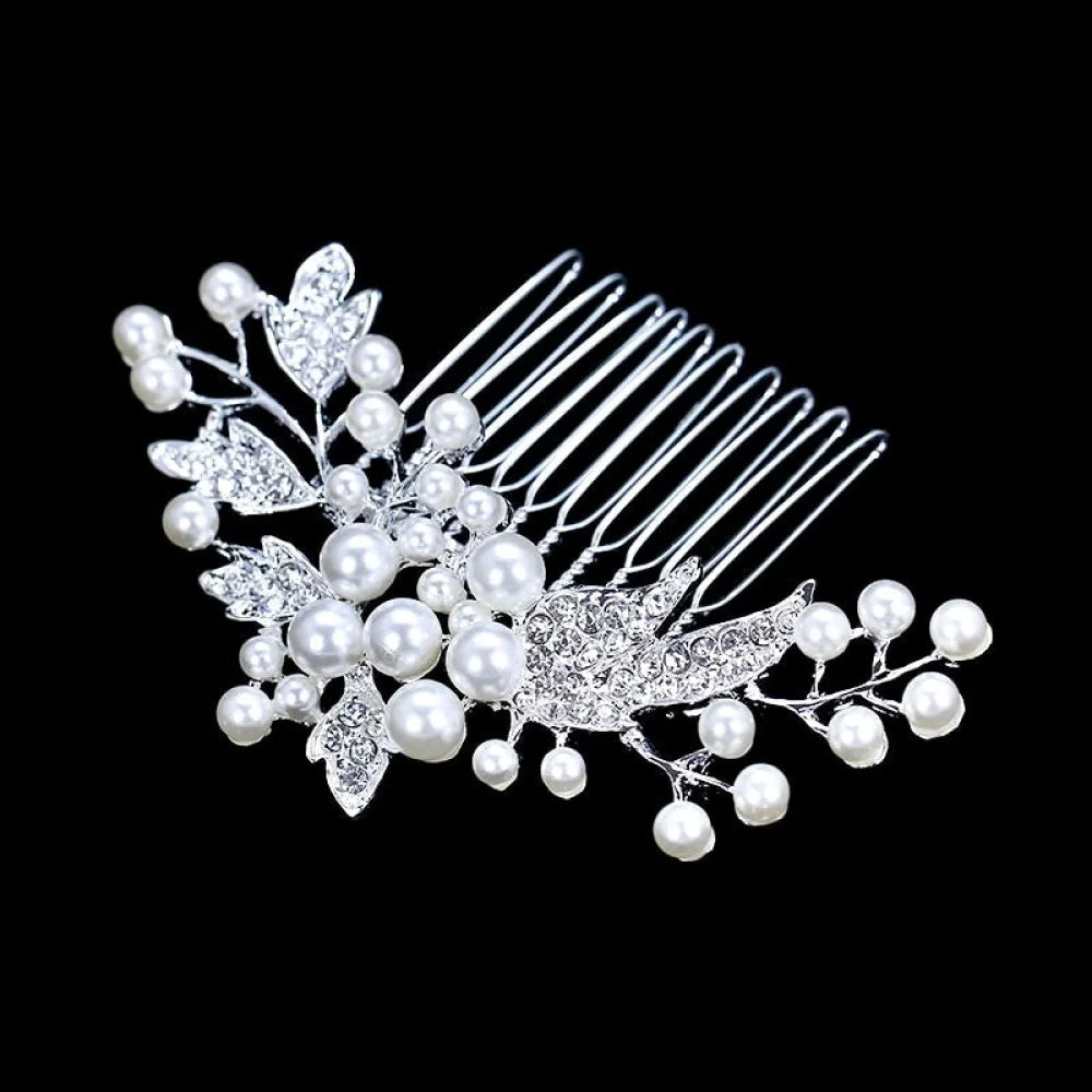 Millie Pearl Bridal Hair Comb Gold Silver Options