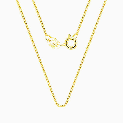 Sterling Silver 0.6Mm Polished Box Chain Necklace Minimalist Design Gold / 16’’