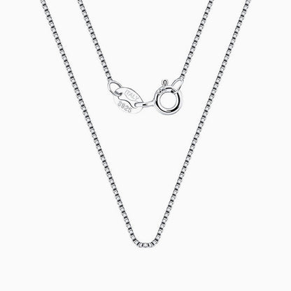 Sterling Silver 0.6Mm Polished Box Chain Necklace Minimalist Design / 16’’