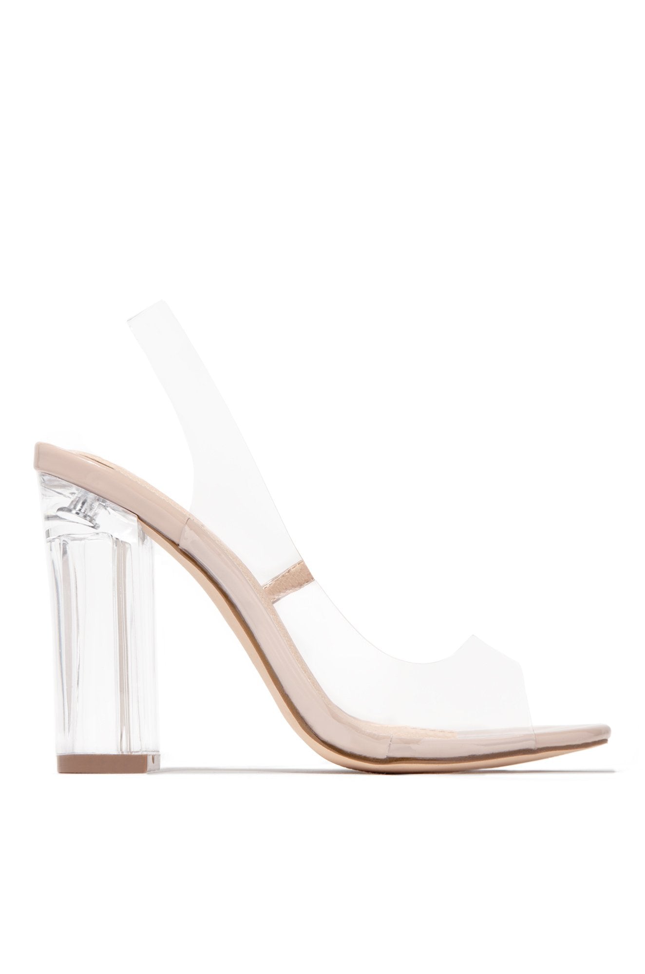 Milani Nude Clear Sling Back Heels 7.5 /