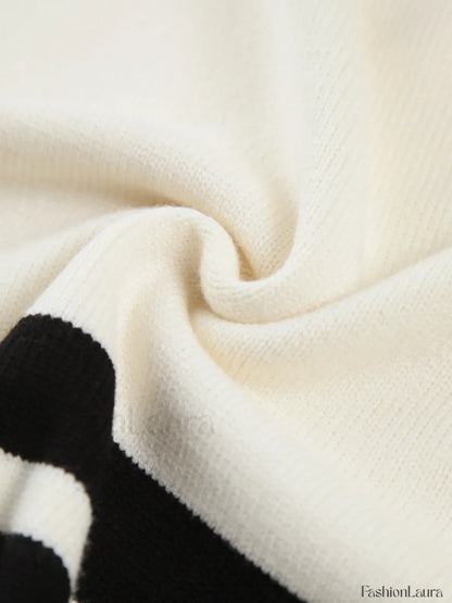 Miss Paris Mock Neck Stripe Sweater Sweaters