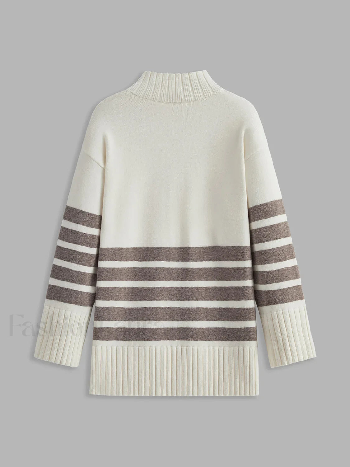 Miss Paris Mock Neck Stripe Sweater Sweaters