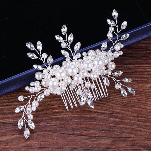 Missy Silver Pearl And Crystal Wedding Hair Comb