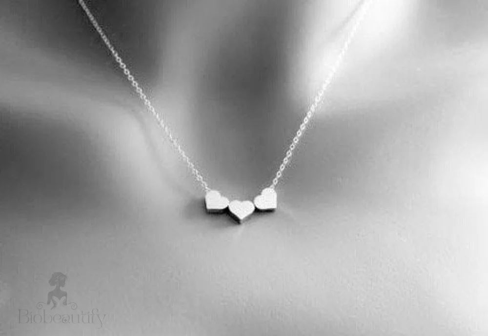 Mixed Metal Three Hearts Necklace For Bridesmaids