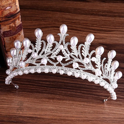 Monique Pearl And Cz Bridal Tiara