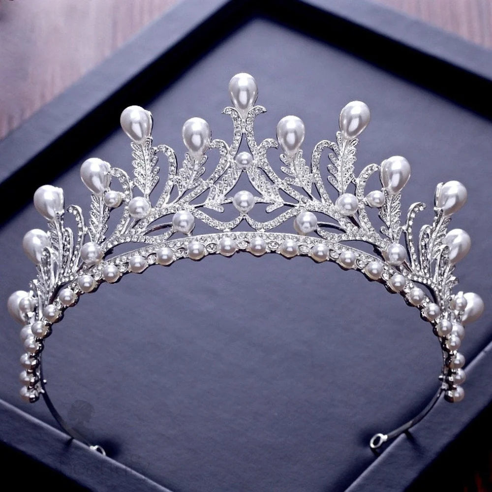 Monique Pearl And Cz Bridal Tiara