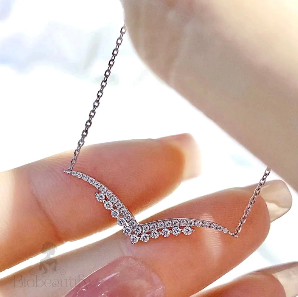 Morena Minimalist 925 Sterling Silver Cz Wedding Necklace