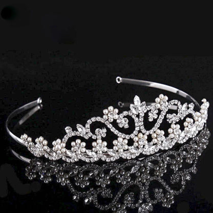 Morgan Wedding Tiara With Pearls And Cubic Zirconia