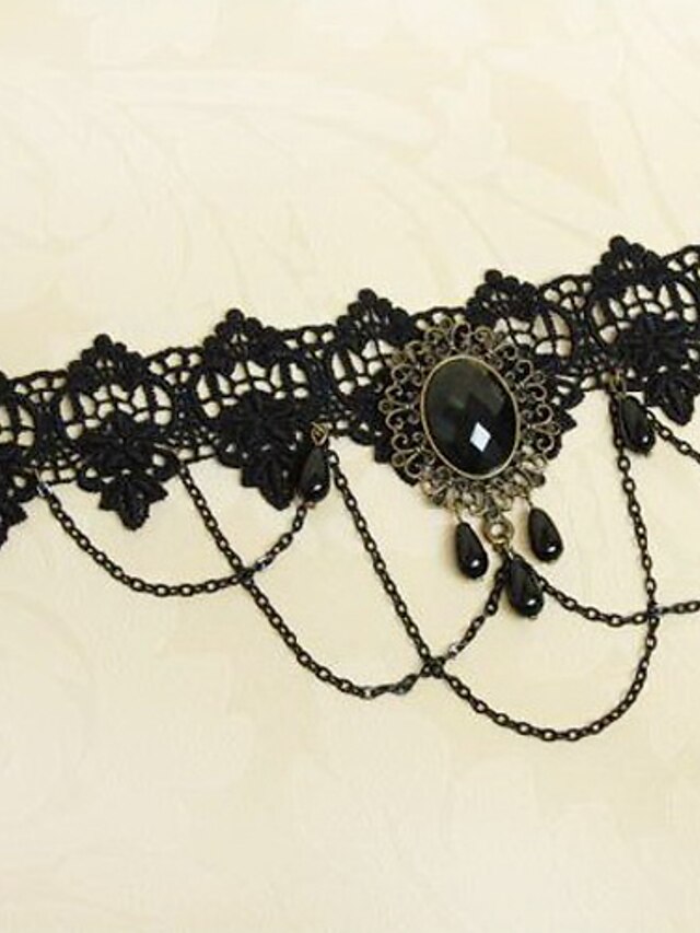 Lace Tattoo Choker Necklace Punk Fashion Jewelry For Women And Girls Vintage Gothic Style With