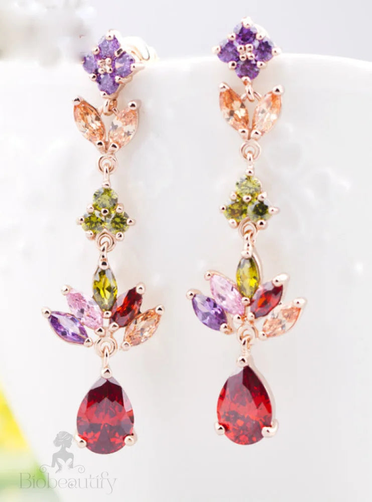 Multicolor Aaa Zircon Stone Dangle Earrings