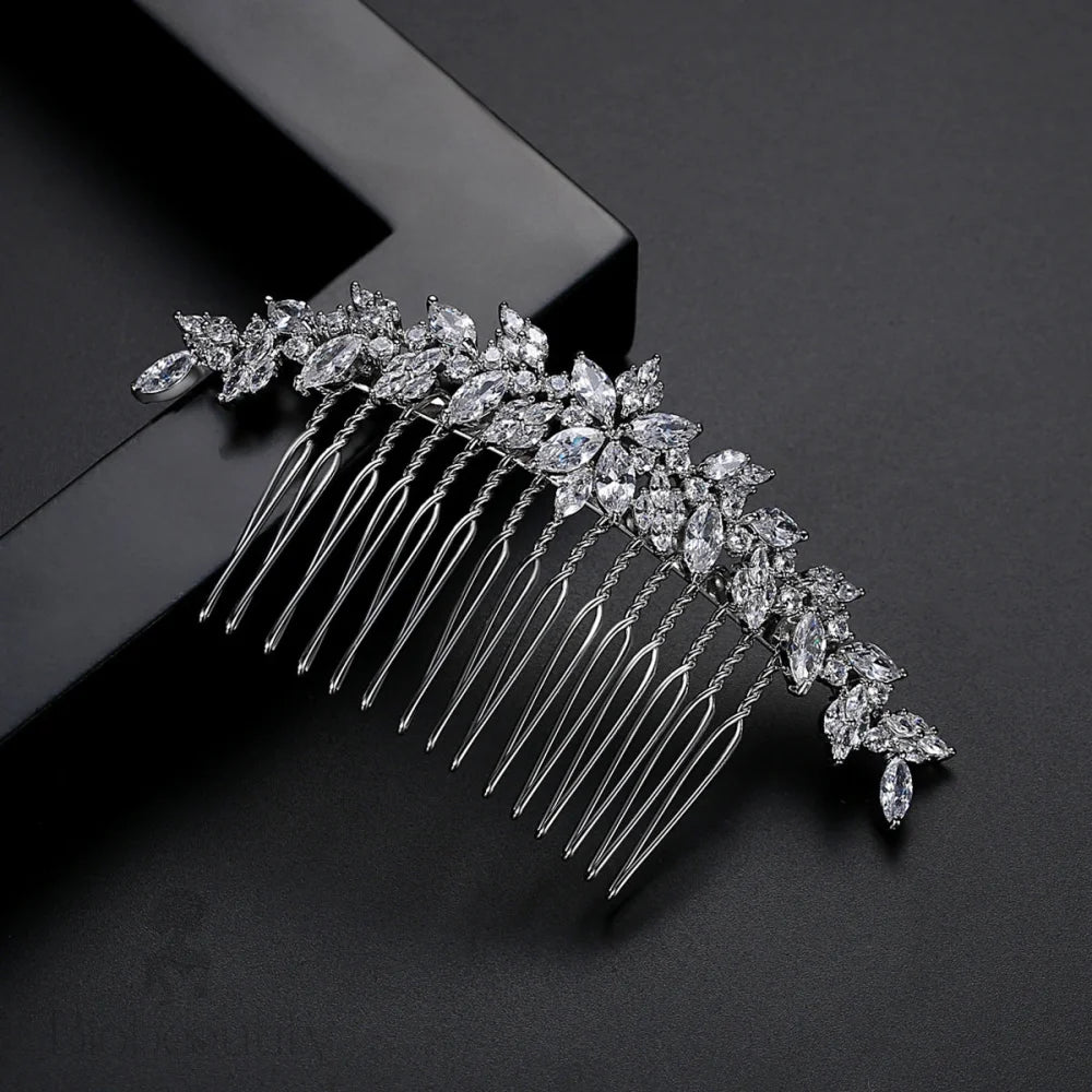 Muriel Hair Comb With Cubic Zirconia Crystals