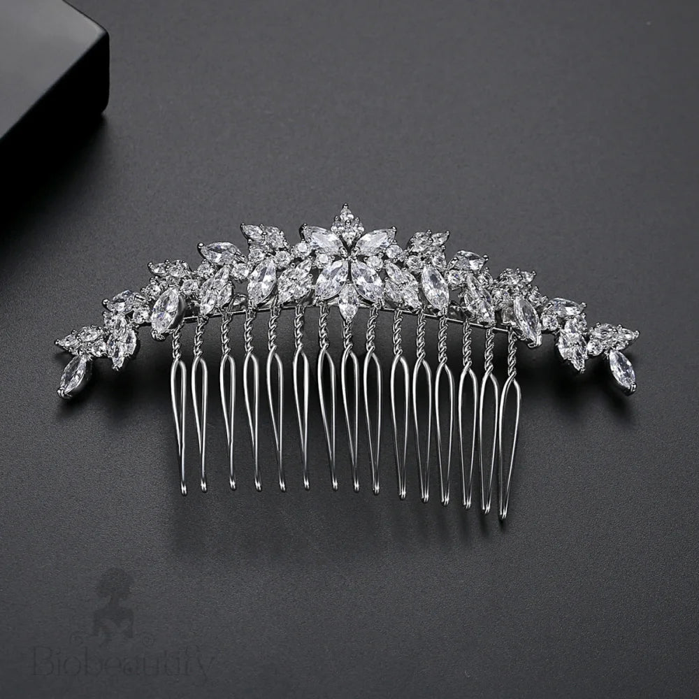 Muriel Hair Comb With Cubic Zirconia Crystals