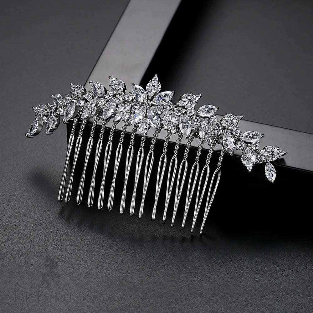 Muriel Hair Comb With Cubic Zirconia Crystals