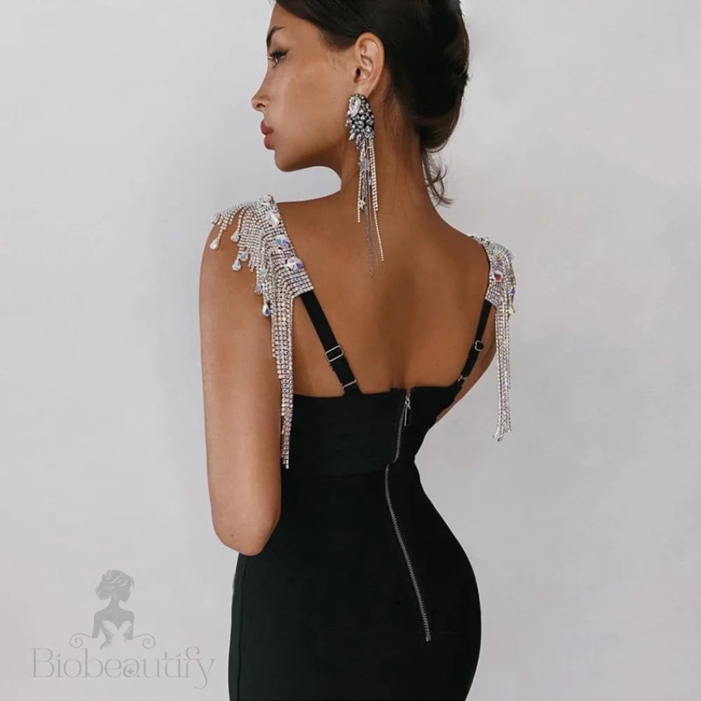 Muse Bandage Dress With Sparkling Rhinestones