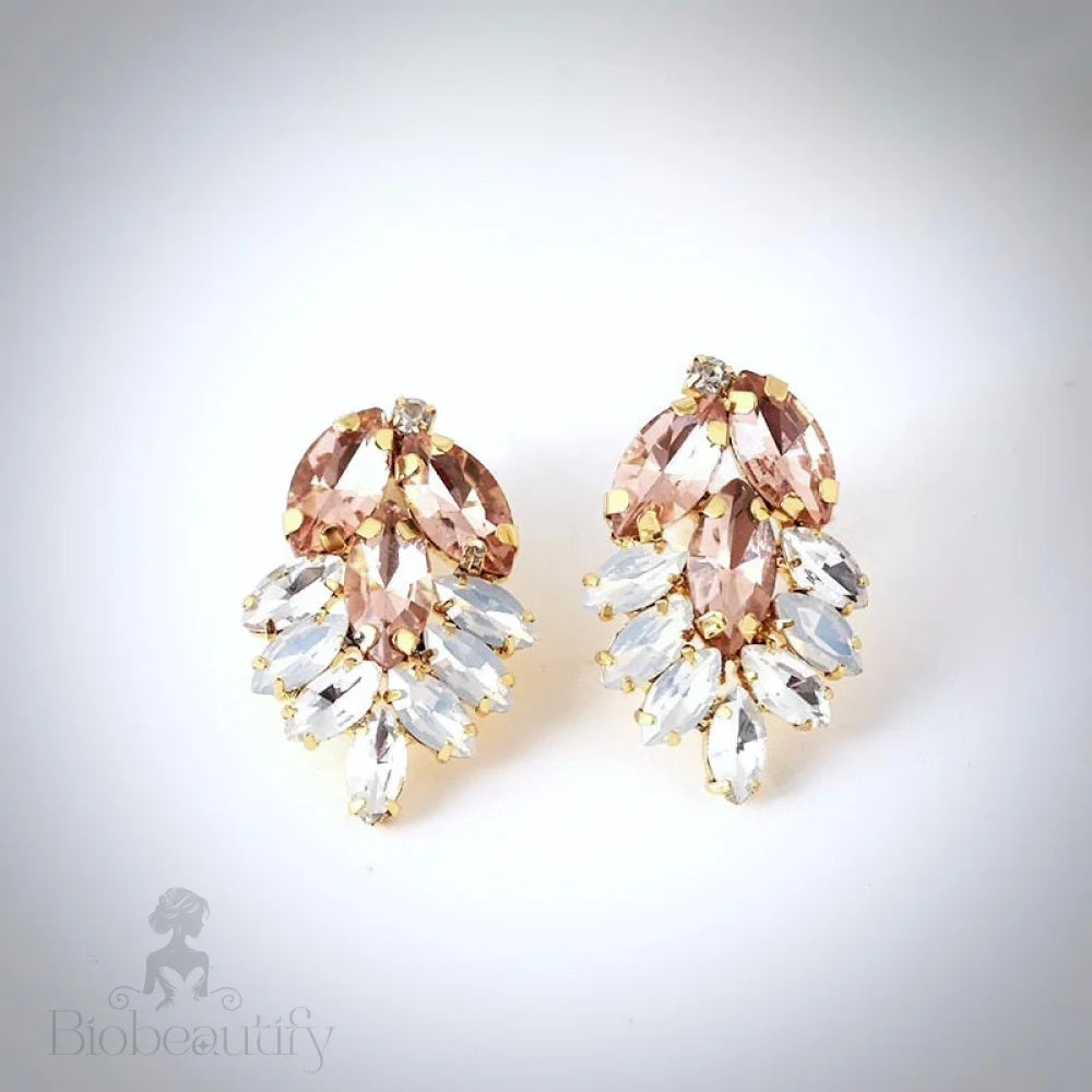 Myria Gold Swarovski Crystal Wedding Earrings