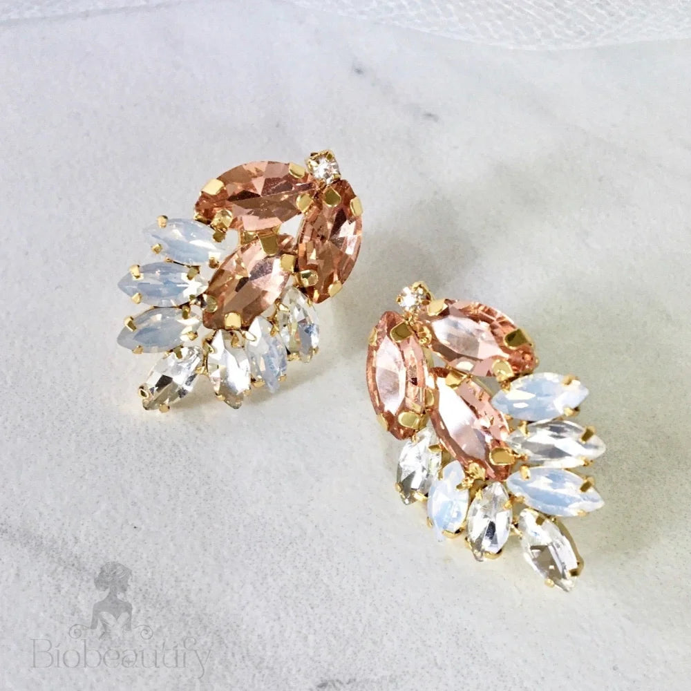 Myria Gold Swarovski Crystal Wedding Earrings