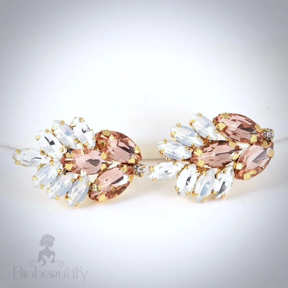 Myria Gold Swarovski Crystal Wedding Earrings