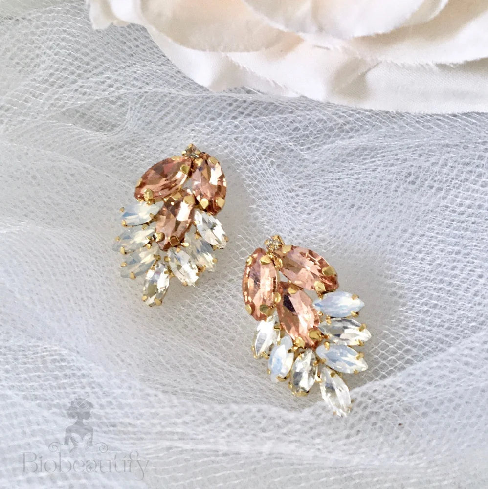 Myria Gold Swarovski Crystal Wedding Earrings