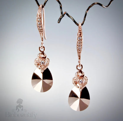 Nadia Rose Gold Crystal Earrings