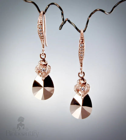 Nadia Rose Gold Crystal Earrings