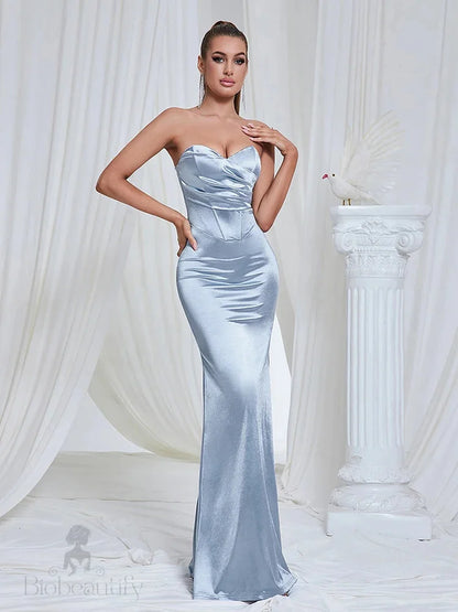 Naia Strapless Satin Mermaid Gown