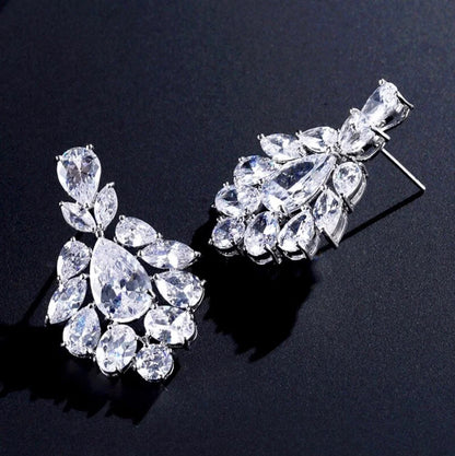 Nala Silver Bridal Earrings With Cubic Zirconia