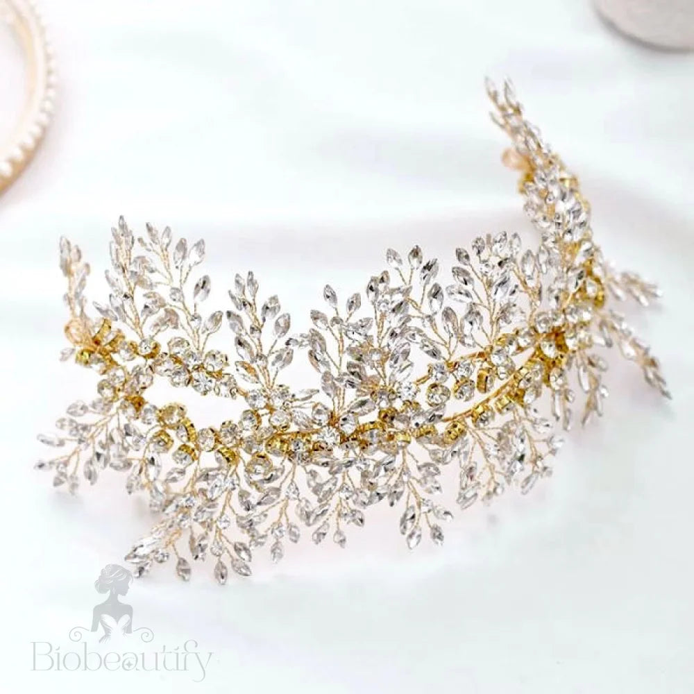 Wedding Hair Accessories - Crystal Bridal Hair Vine - Available in Silver and Yellow Gold