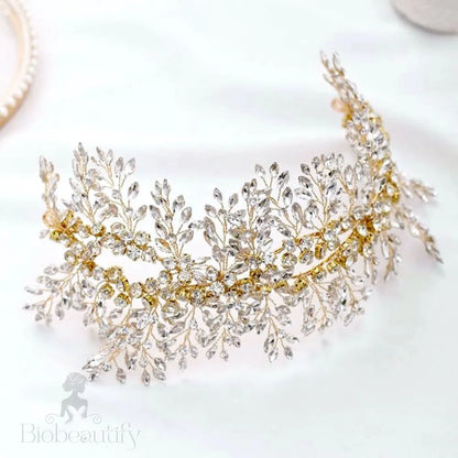 Wedding Hair Accessories - Crystal Bridal Hair Vine - Available in Silver and Yellow Gold