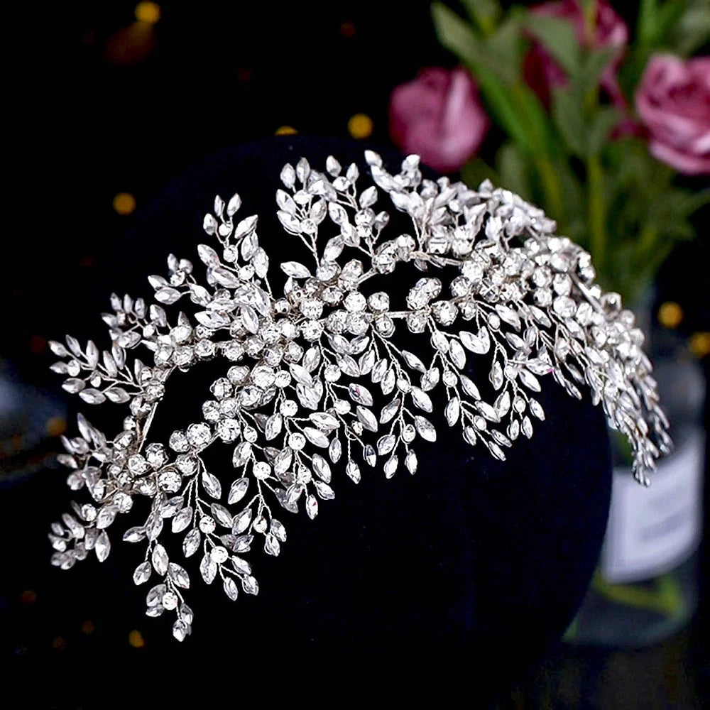 Natalie Crystal Bridal Hair Accessory Silver Yellow Gold