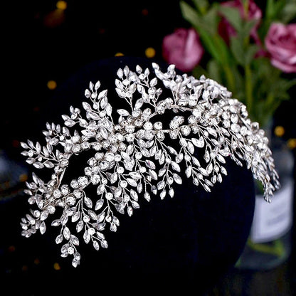 Natalie Crystal Bridal Hair Accessory Silver Yellow Gold