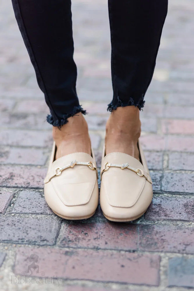 Natural Brown Flat Loafers 8 /