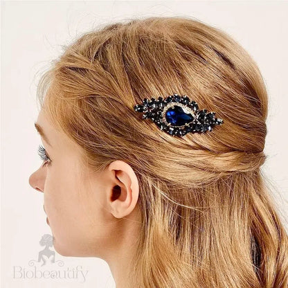 Navy Blue Crystal Bridal Hair Comb By Bluebell