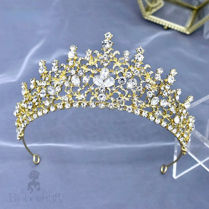 Nayri Crystal Bridal Tiara Silver Gold Options