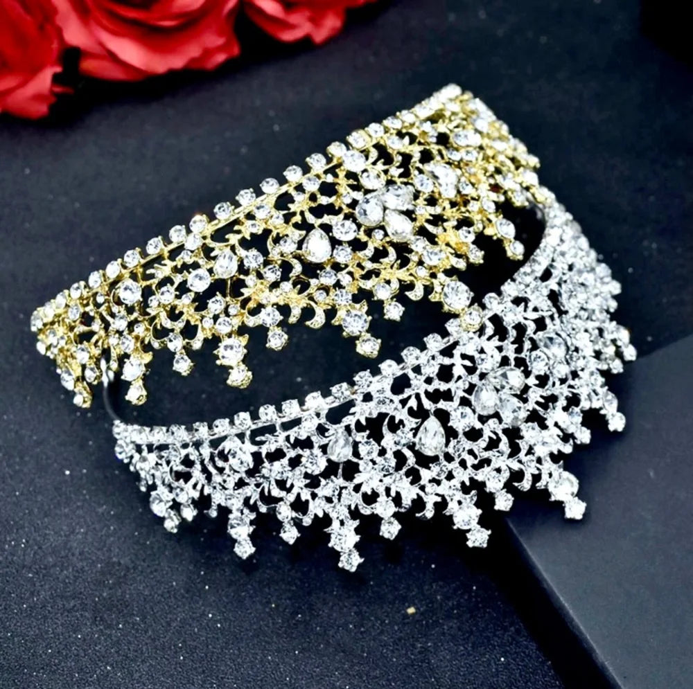 Nayri Crystal Bridal Tiara Silver Gold Options