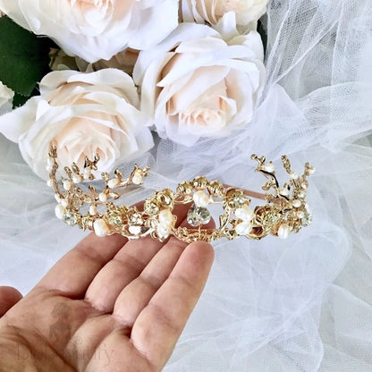 Neda Bohemian Pearl Bridal Headpiece