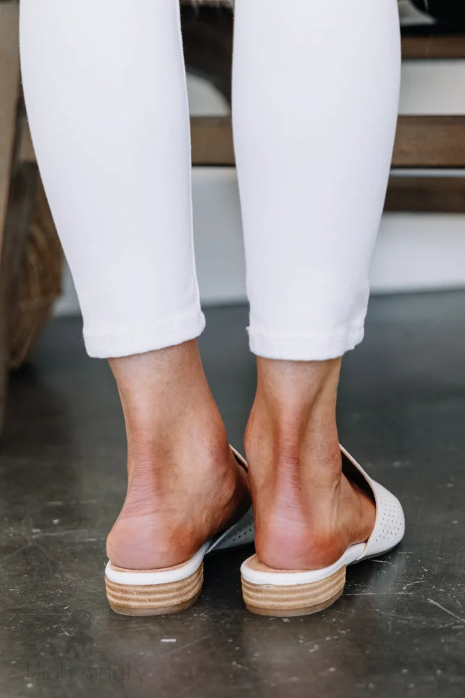 Need You More White Perforated Mules 7 /