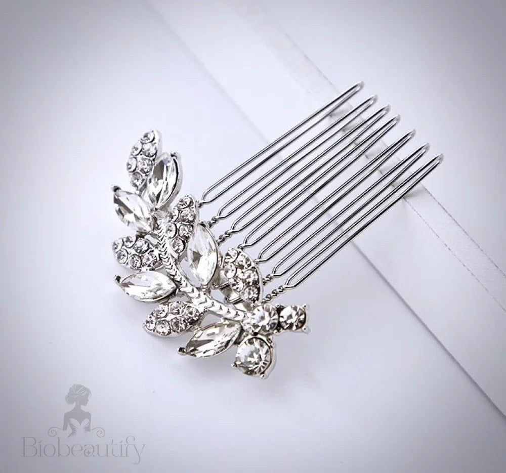 Nia Crystal Hair Comb For Brides - Gold And Silver Options