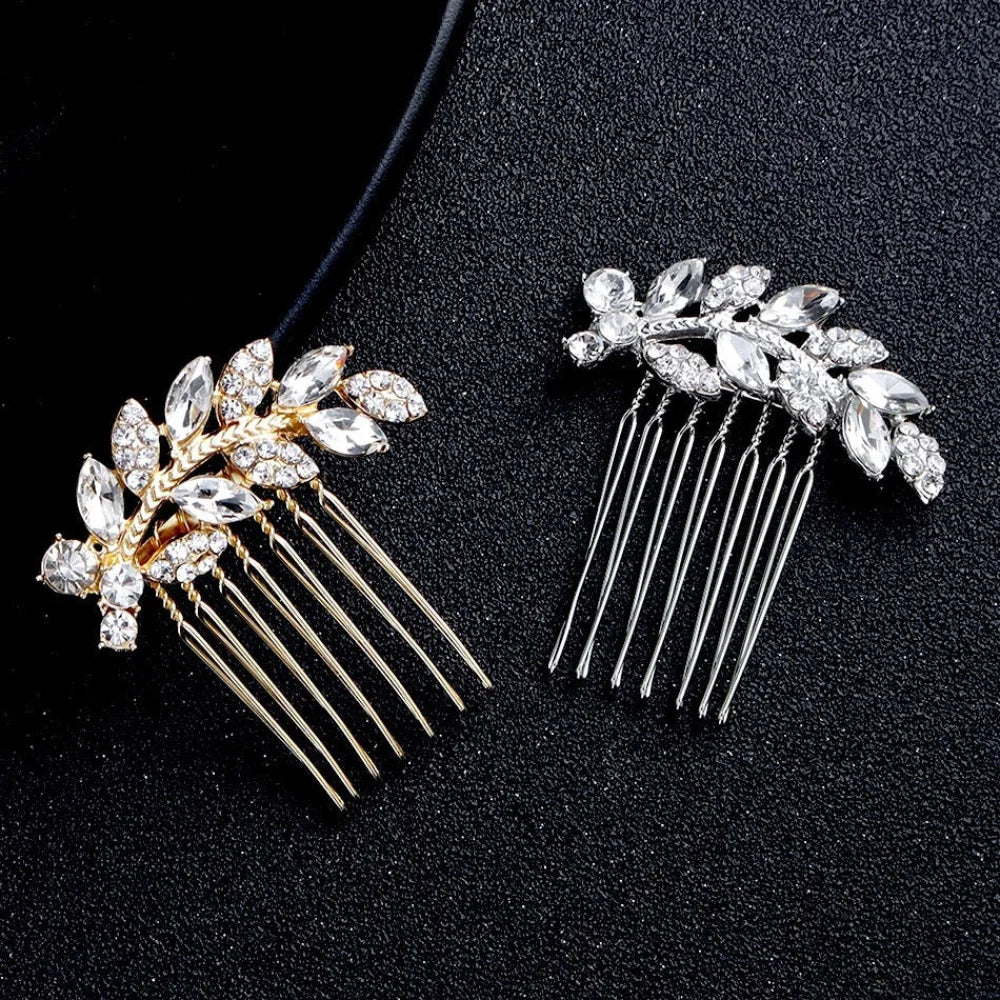 Nia Crystal Hair Comb For Brides - Gold And Silver Options