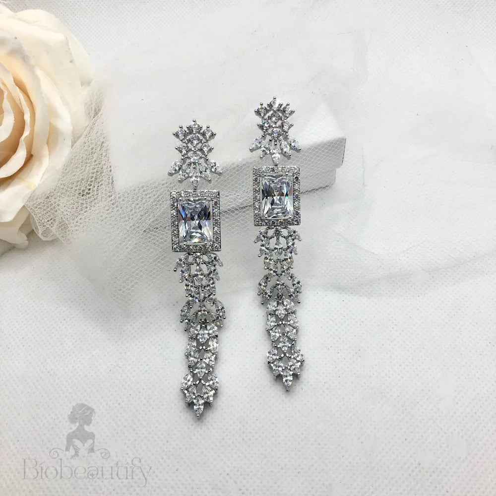 Noor Luxury Cubic Zirconia Wedding Earrings