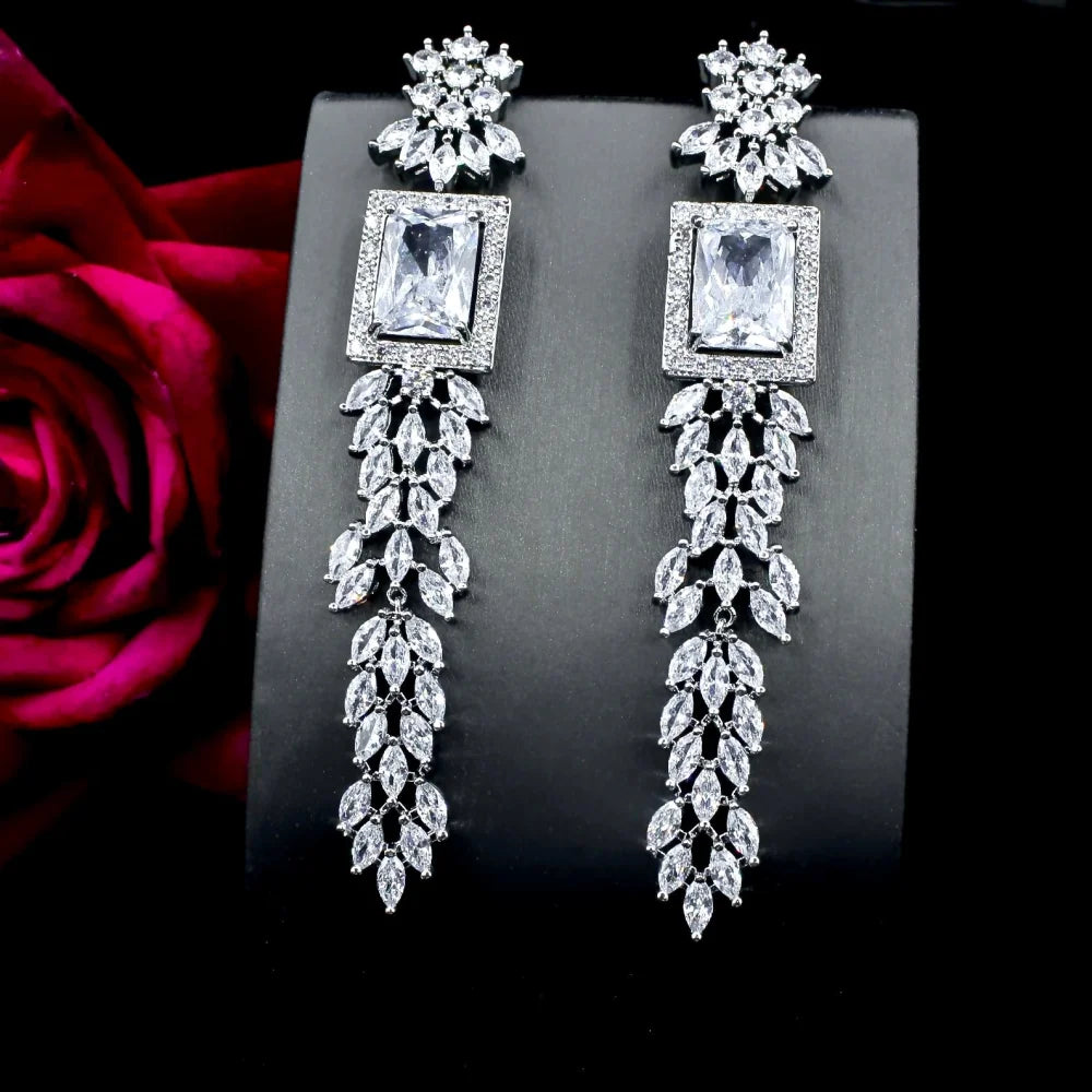 Noor Luxury Cubic Zirconia Wedding Earrings