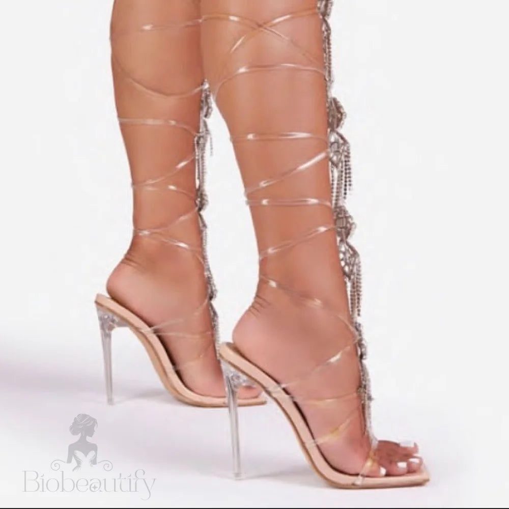 Nude Diamond Gladiator Heels 6.5 /