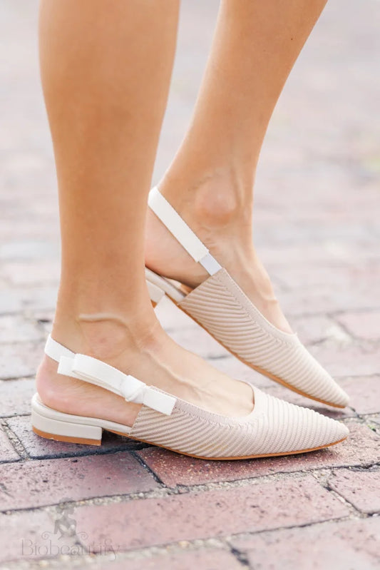 Nude Sling Back Flats 5.5 /