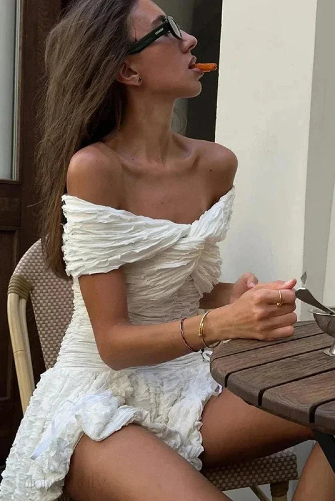 Off Shoulder Backless Bodycon Mini Dress