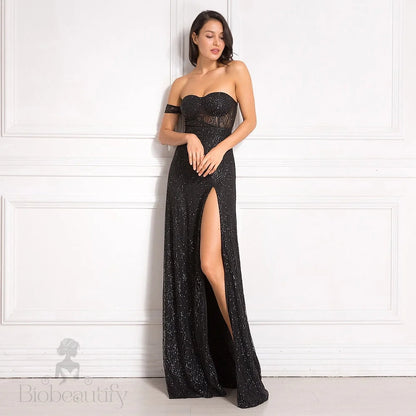 Off Shoulder Gown With Side Split