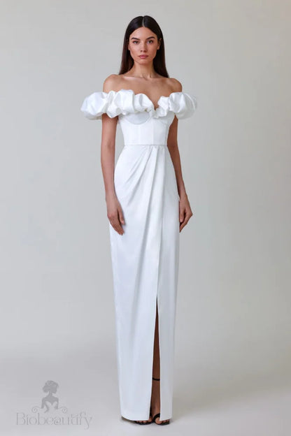 Off-Shoulder Ruffle Gown